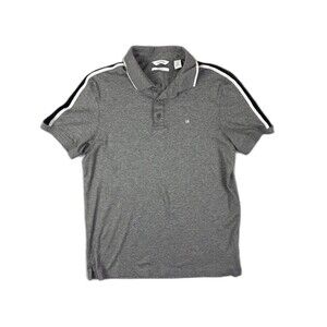 Calvin Klein Size S Mens Polo Shirt Gray Short Sleeve Liquid Touch